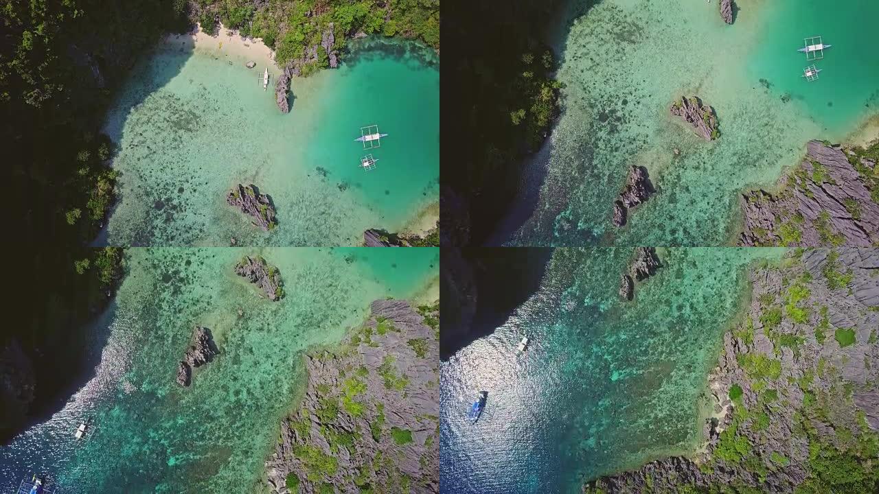 菲律宾巴拉望乌布贡岛鸟瞰图