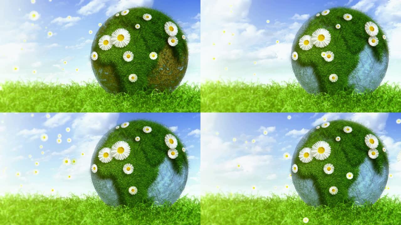 草地上的Nature Globe（右侧）-Loop