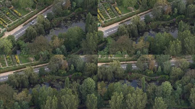 吉维尼的莫奈的房子和花园-鸟瞰图-法国安德利斯区厄尔省上诺曼底