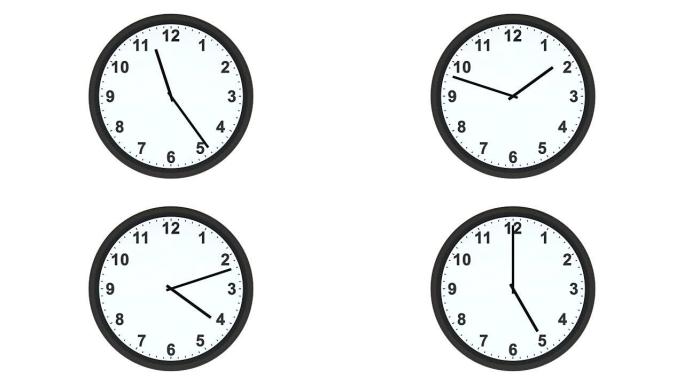 指针从9移到5的钟面