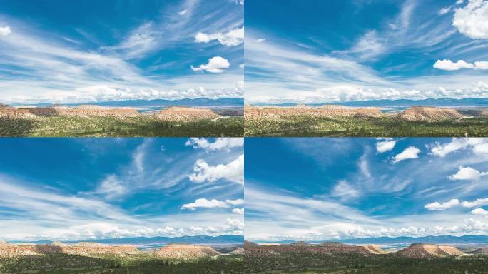 新墨西哥州洛斯阿拉莫斯落基山脉上美丽风景如云的延时视频