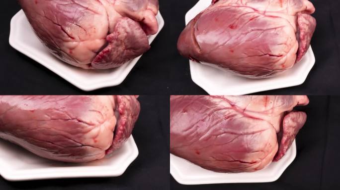 【镜头合集】新鲜猪心脏生鲜肉品竖版（1）