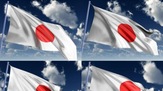 日本的国旗旗帜飘扬