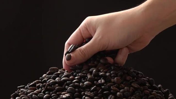 咖啡豆抓慢动作