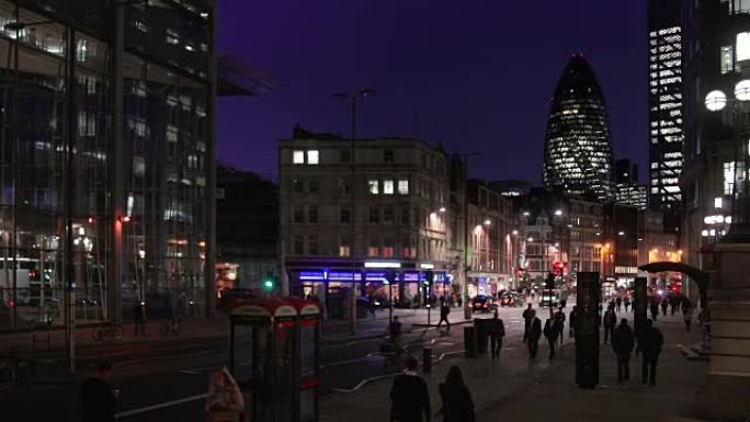 伦敦市的夜景建筑灯光都市风光国外外国