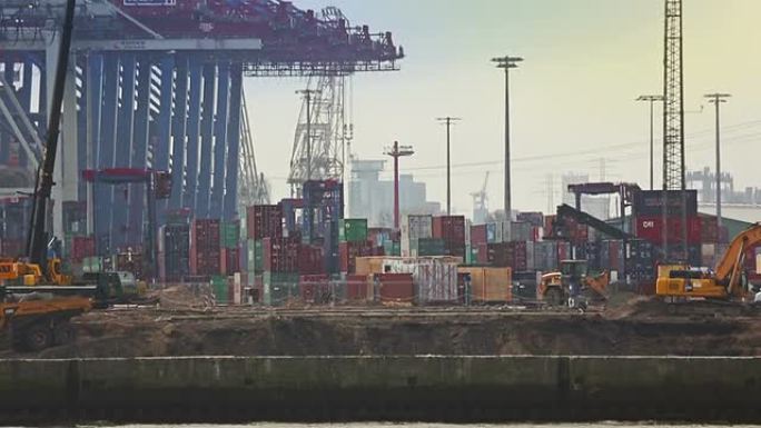 汉堡港集装箱码头海运码头港口轮船外贸易运