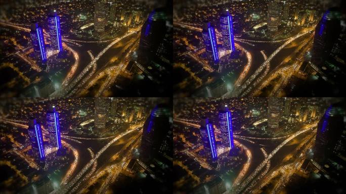 高清：伊斯坦布尔伊斯坦布尔城市夜晚车流延