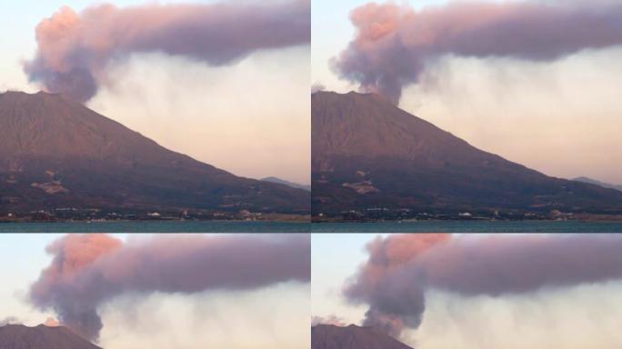 NTSC，PAL：樱岛火山爆发。延时（视频）