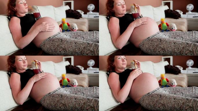 怀孕的妈妈喝酒素材