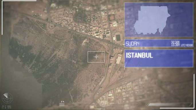 喀土穆的未来主义卫星图像视图