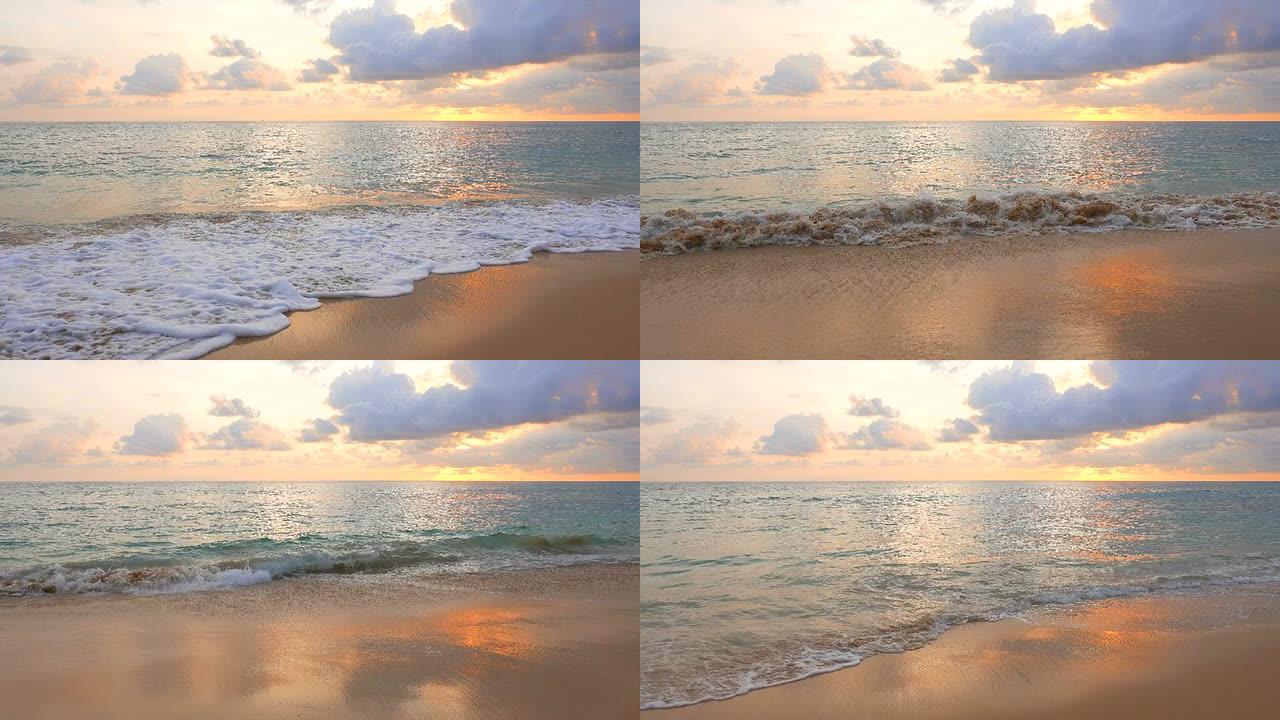 HD日落海滩上的大海