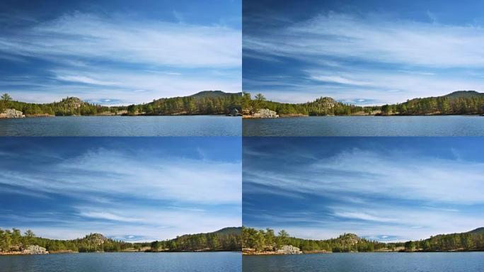 湖上美丽的夏季景观