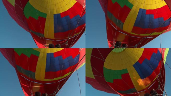 燃气燃烧器的火焰热气球上升升空旅游旅行