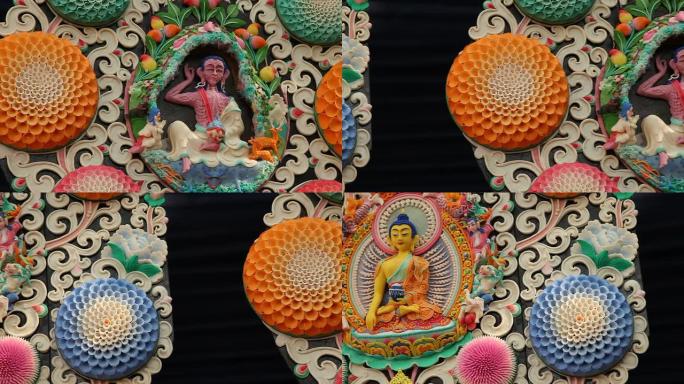 密勒日巴奶油雕塑在西藏寺庙在印度