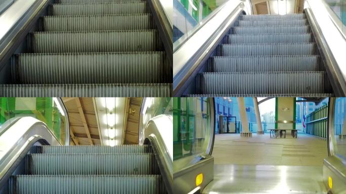 乘坐自动扶梯城市生活上班下班通勤特写镜头