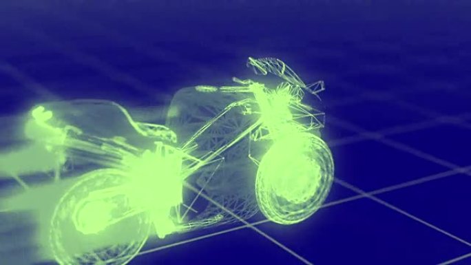 3D摩托车线框蓝图高清I