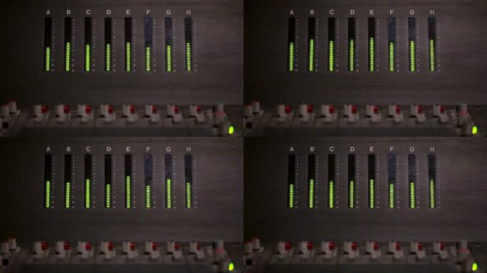混音控制台上的音频水平