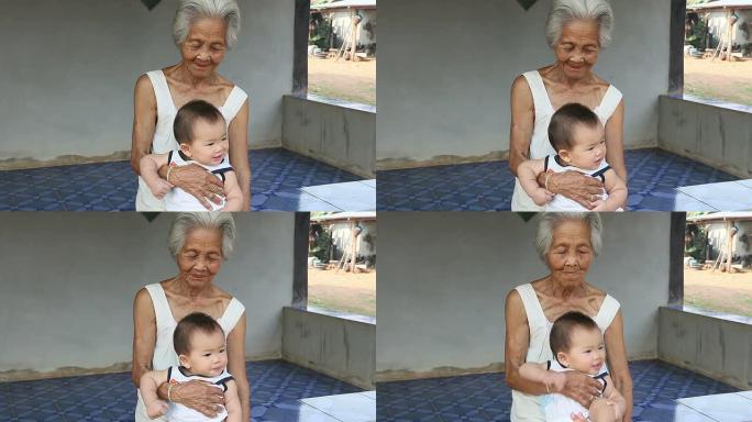 亚洲祖母带着孩子亚洲祖母带着孩子