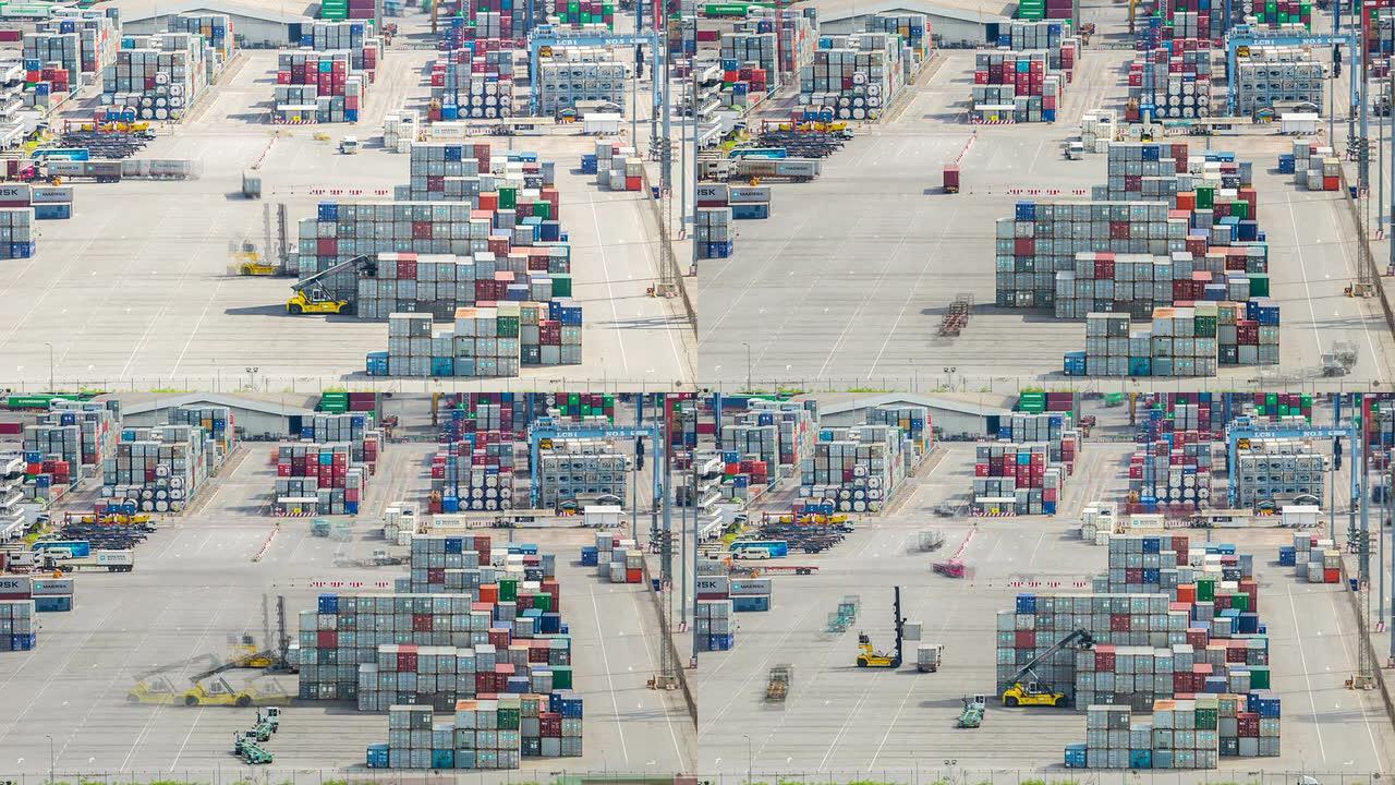 港口全球贸易进出口繁忙忙碌