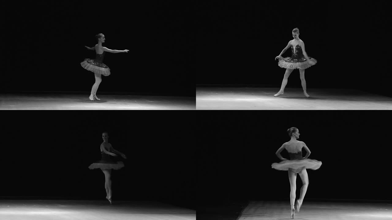 古典芭蕾艺术女演员舞者旋转