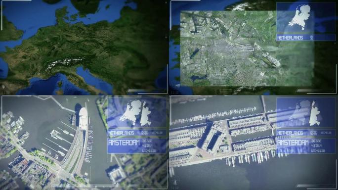 阿姆斯特丹未来主义卫星图像视图