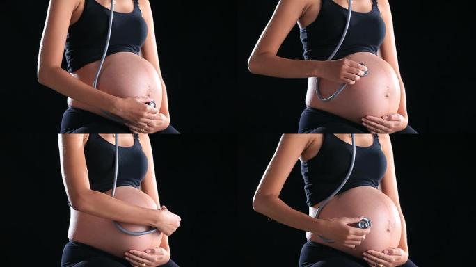 孕妇使用听诊器胎动孕妈咪孕妈检查