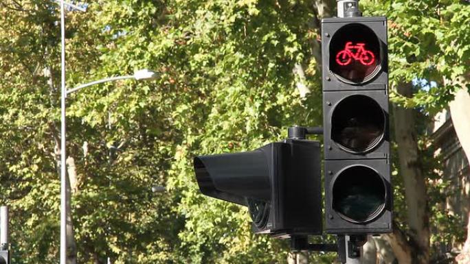 自行车红绿灯-红转绿HD1080p