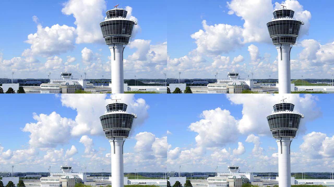 慕尼黑艾波特大厦机场设施蓝天白云到达