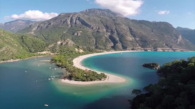 Blue lagoon from oludeniz-空中视频