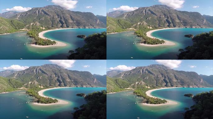 Blue lagoon from oludeniz-空中视频