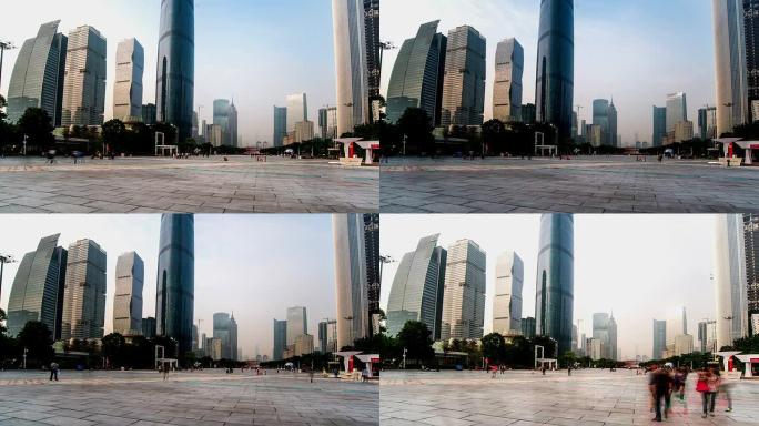 2014年11月28日，中国广州：著名的珠江新城广场和景观，中国广州