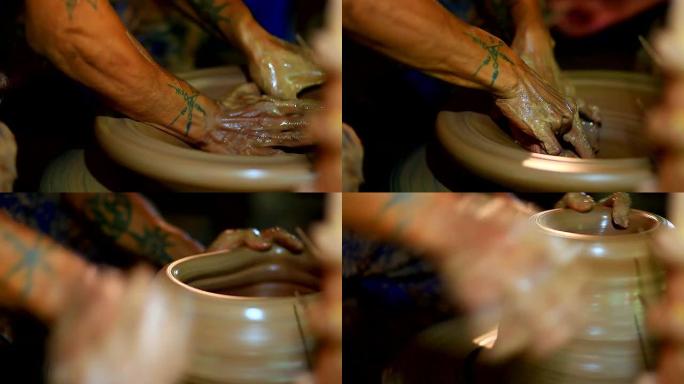 高清: 手工制作的陶器。