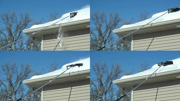 屋顶耙清除冬季积雪