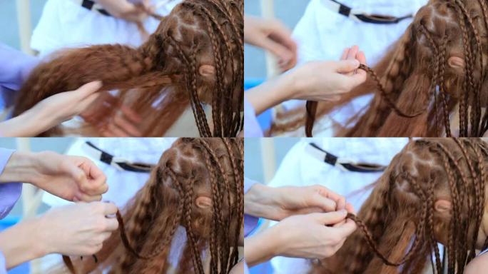 红发少女编发过程