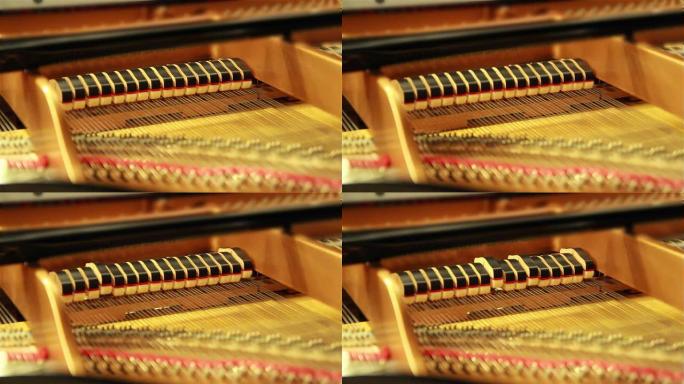 古典钢琴演奏时的特写镜头。