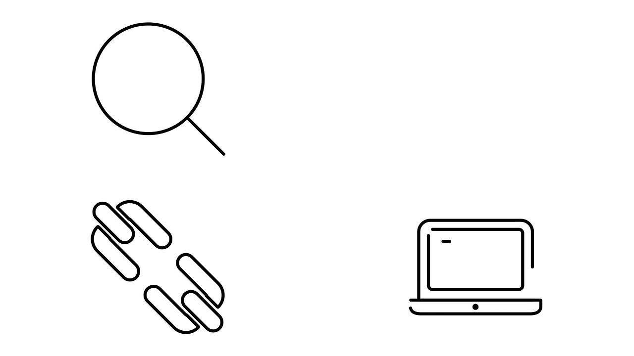互联网和媒体服务器-简单的动画图标