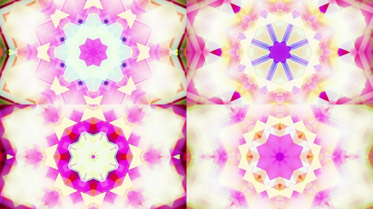 霓虹色的Drimlike迷幻万花筒可循环视频背景素材