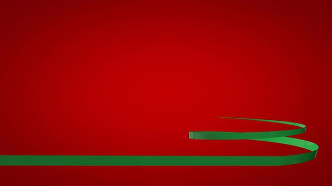 红底绿色节日彩带