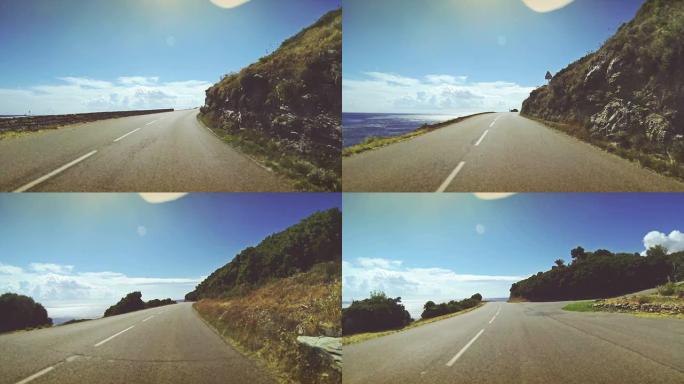 车载摄像头：海边的公路