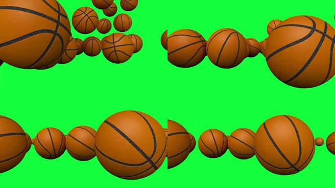 高清: 绿屏篮球动画。