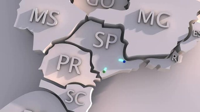 3D巴西地图动画与各州