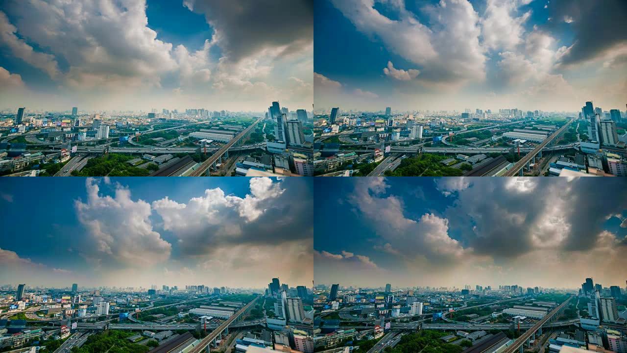 城市上空的暴风云