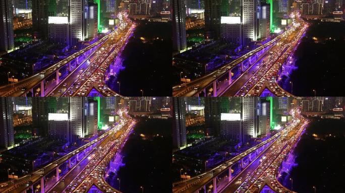 快动作-夜晚的上海高速公路