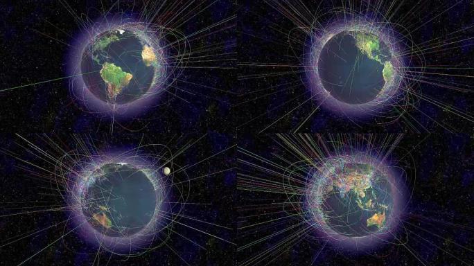 地球周转网物流大数据3d动画