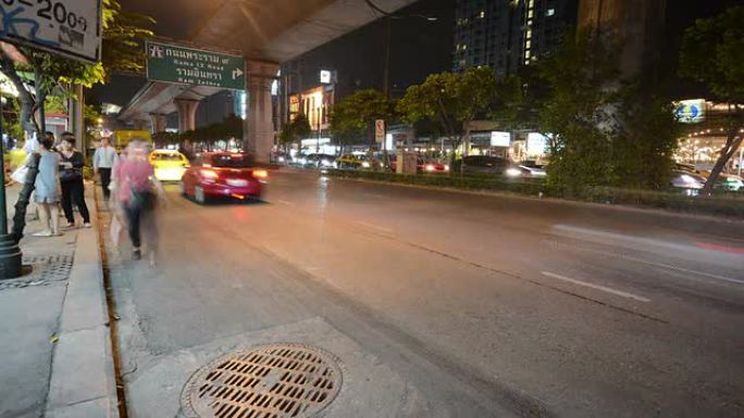 曼谷素坤逸街曼谷素坤逸街车流快速泰国