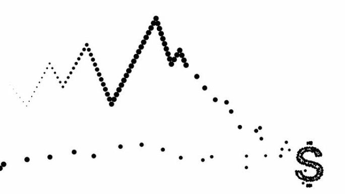 积极/持续趋势图-密集、美元图标、纯黑点（过渡）