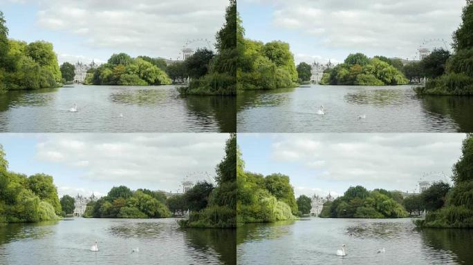 伦敦圣詹姆斯公园湖和骑兵卫队大楼(UHD)