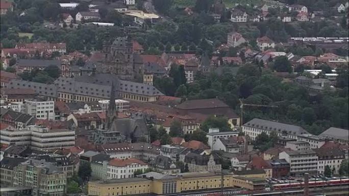 富尔达-鸟瞰图-黑森，Regierungsbezirk Kassel，直升机拍摄，航空视频，cine