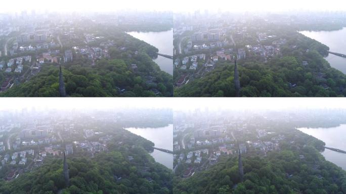 鸟瞰图天际线、城市景观和杭州宝塔