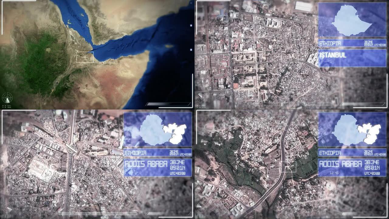 亚的斯亚贝巴的未来卫星图像视图
